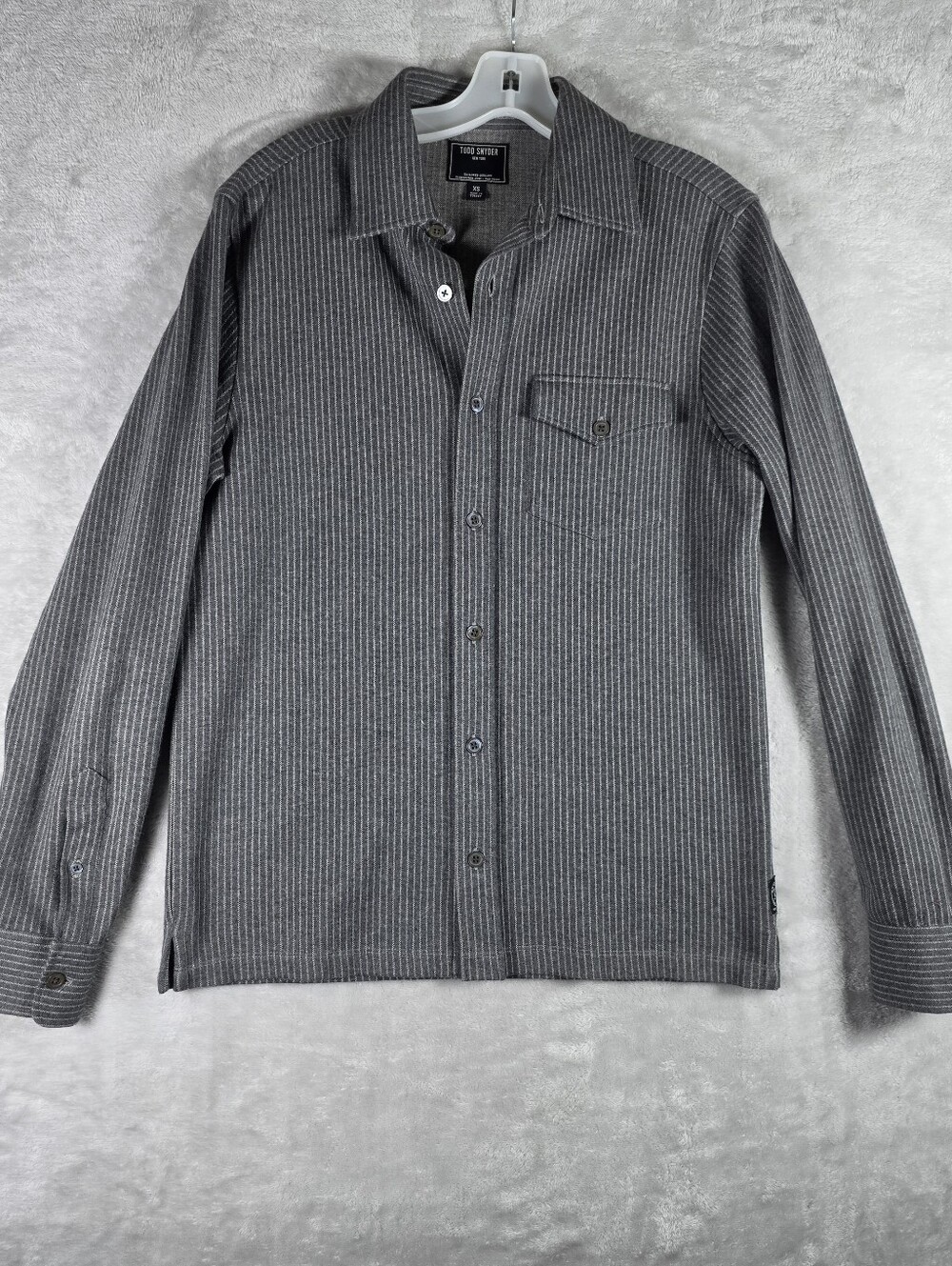 Todd Snyder Double Knit Flannel Mens Size XS Striped Gray Soft Knit Stretch